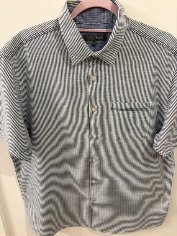 Marks & Spencer Marks and Spencer’s pinstriped short sleeved shirt size large