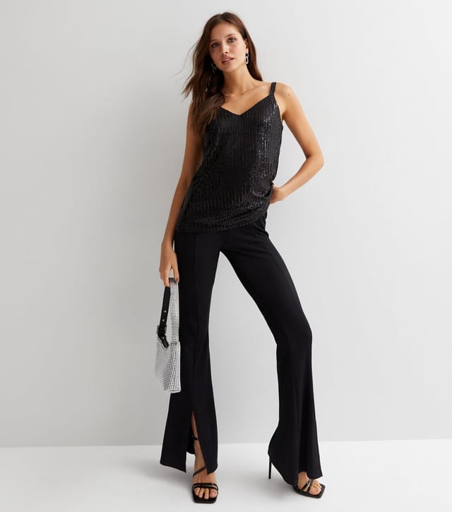 Gini London Women's Black Sequin Strappy Cami Gini London New Look - 3