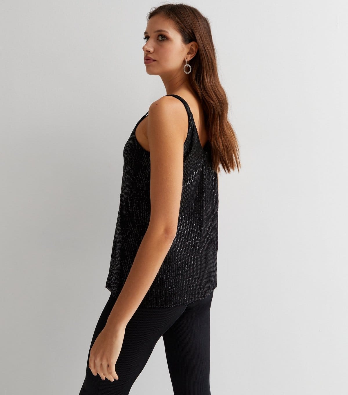 Gini London Women's Black Sequin Strappy Cami Gini London New Look - 4