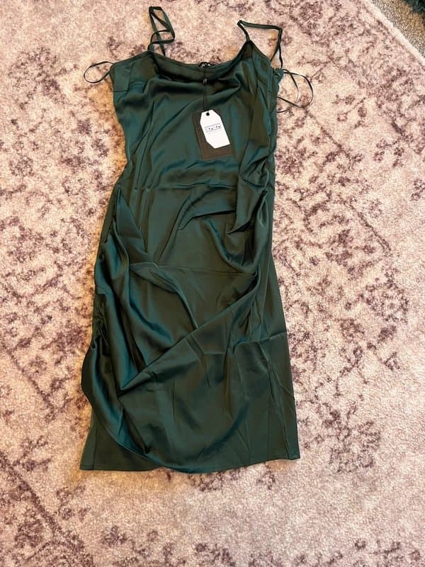 ASOS Naa naa green satin dress 10 asos
