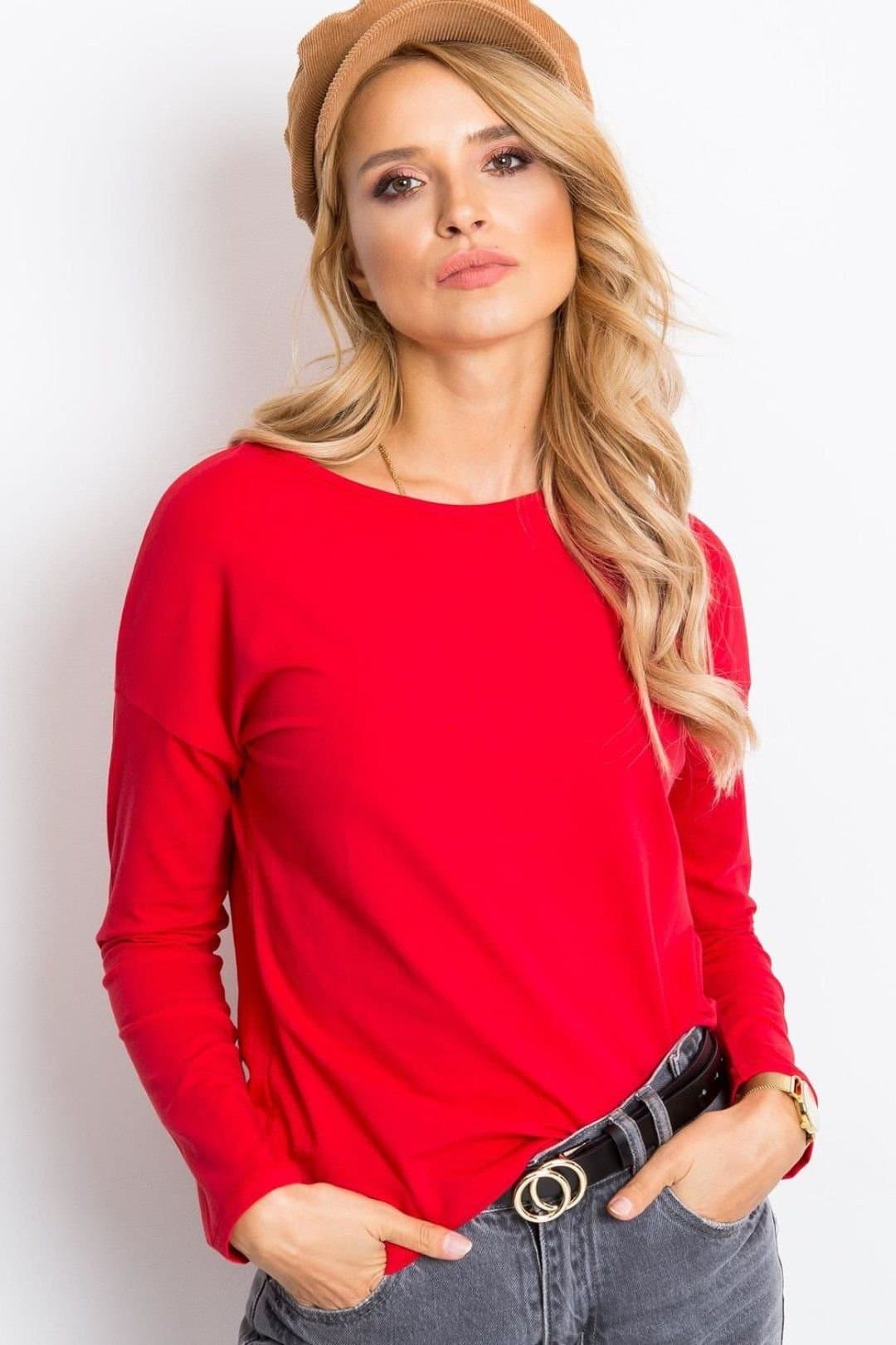 Love Lace Love Lace Red Long Sleeve Blouse