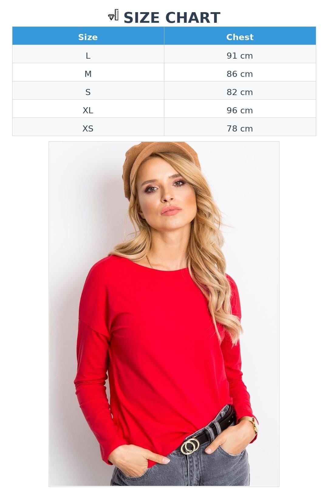Love Lace Love Lace Women's Everyday Simple Cut Long Sleeve Blouse in Red - 4