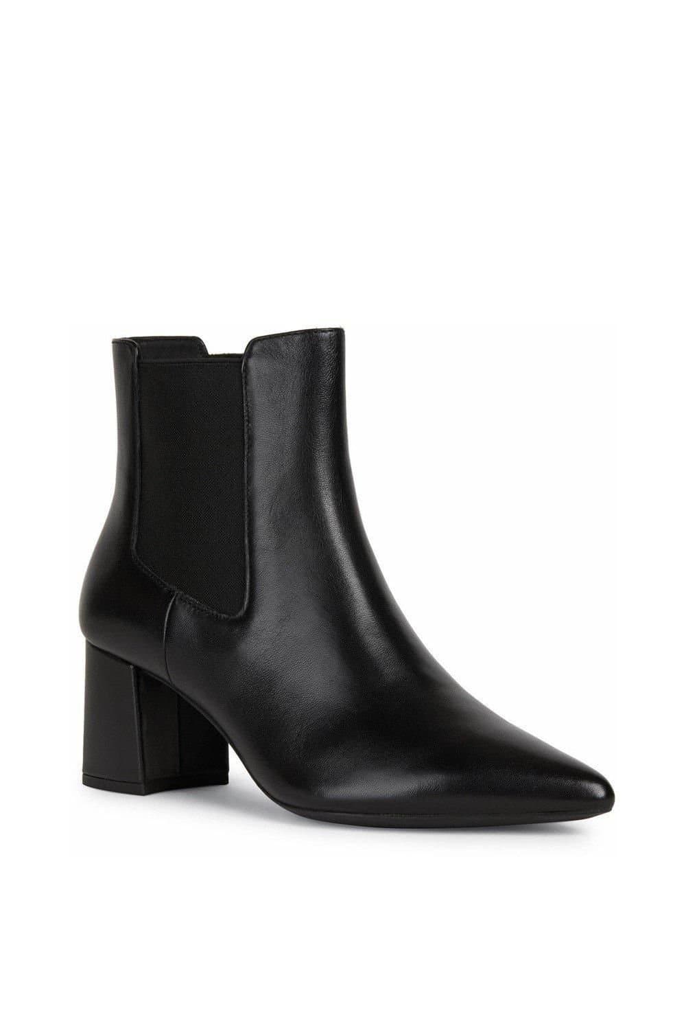 Geox Geox Women's Black 'D Bigliana A' Leather Ankle Boots