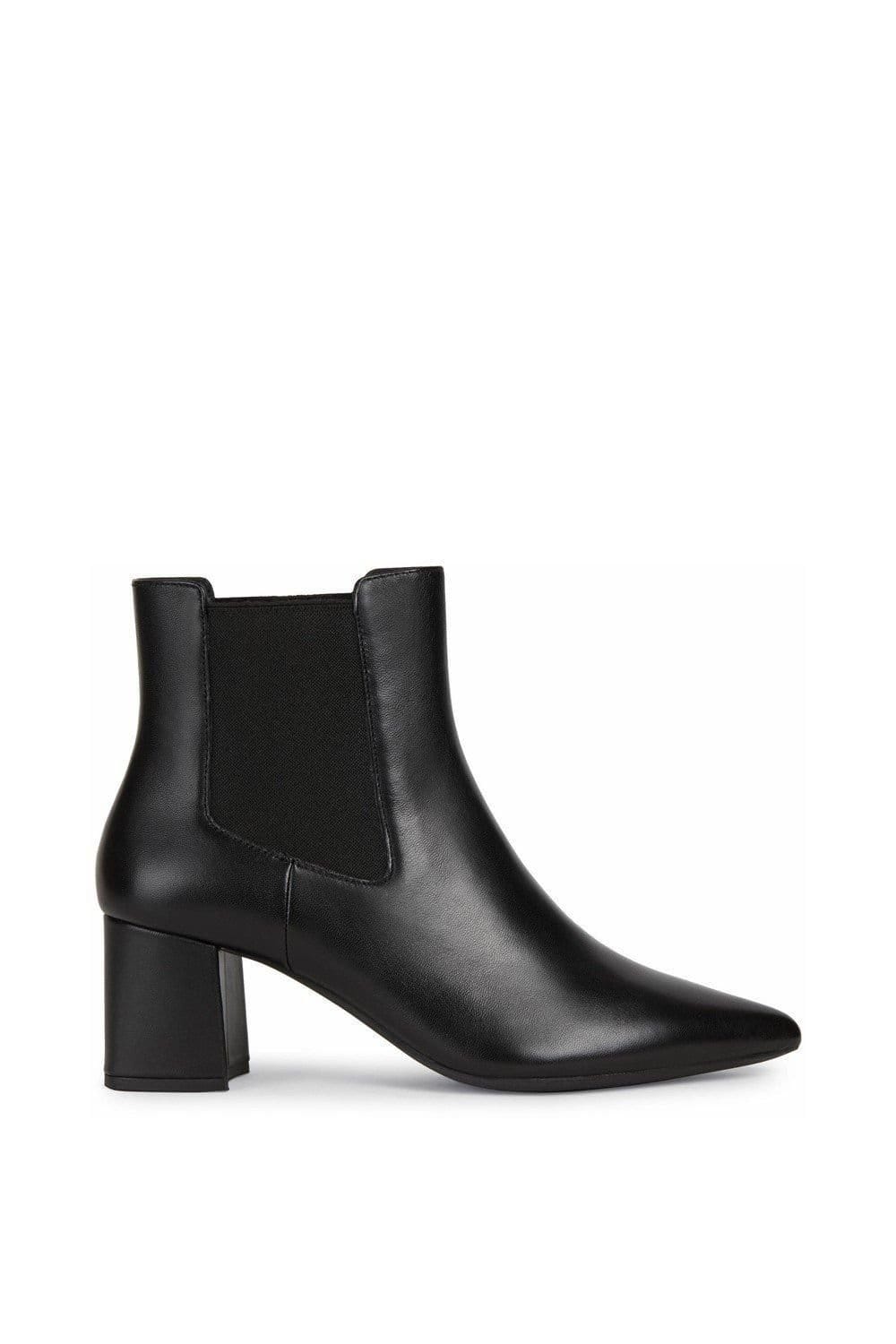 Geox Geox Women's Black 'D Bigliana A' Leather Ankle Boots - 4