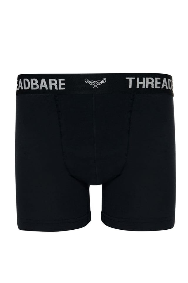 Threadbare Threadbare Men's 3-Pack 'Ernest' Hipster Fit Boxer Shorts in Black - 2