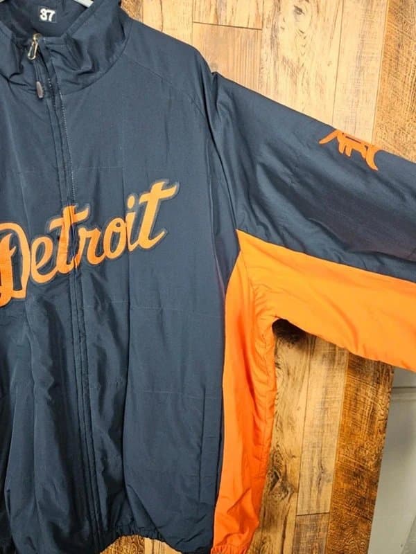 Majestic Detroit Tigers Jacket - Majestic MLB Authentic - Navy Orange - 2XL