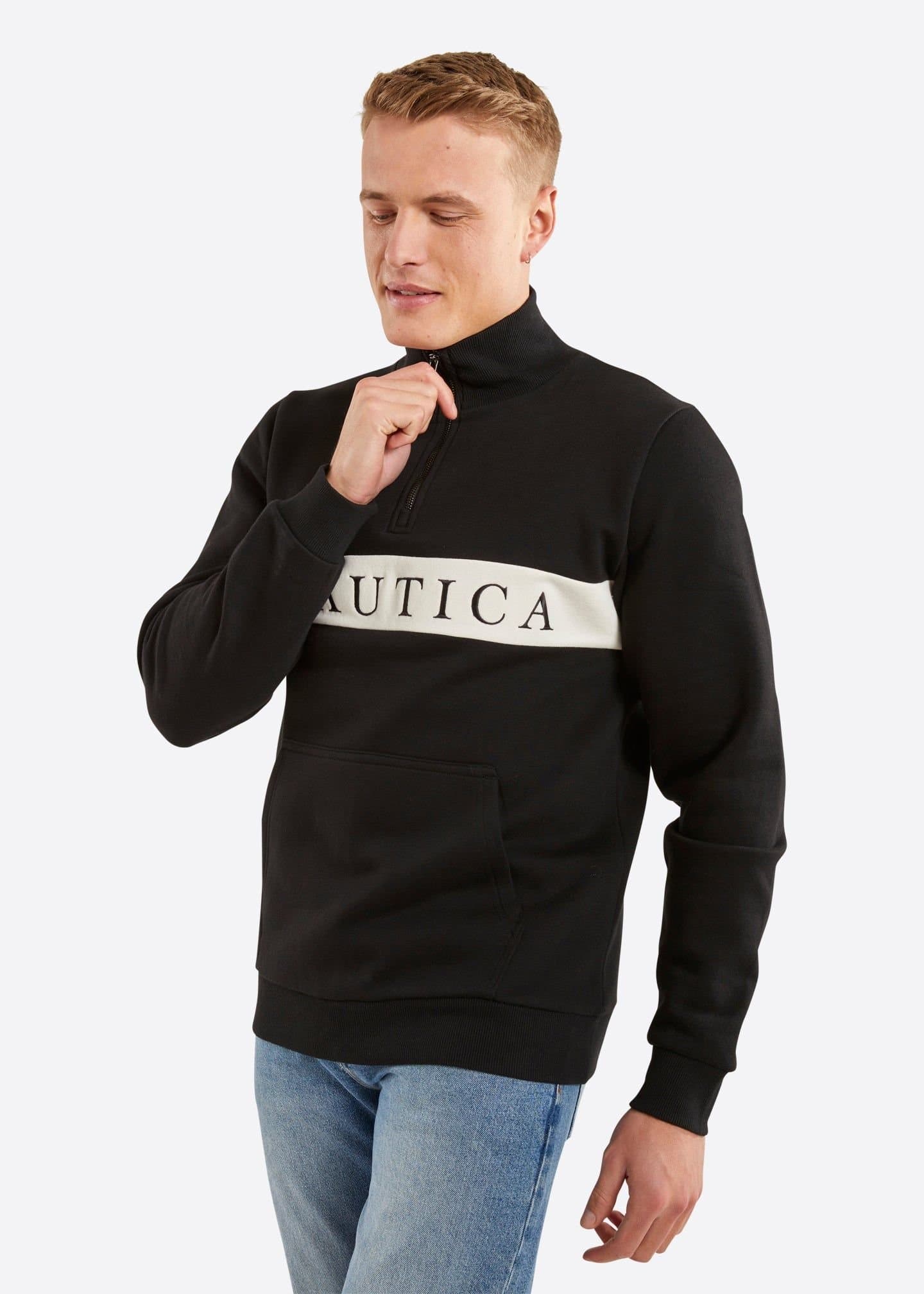 Nautica Nautica Men's Travis 1/4 Zip Top in Black