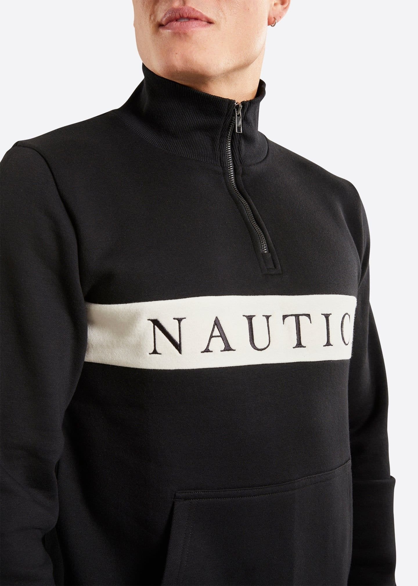 Nautica Nautica Men's Travis 1/4 Zip Top in Black - 4