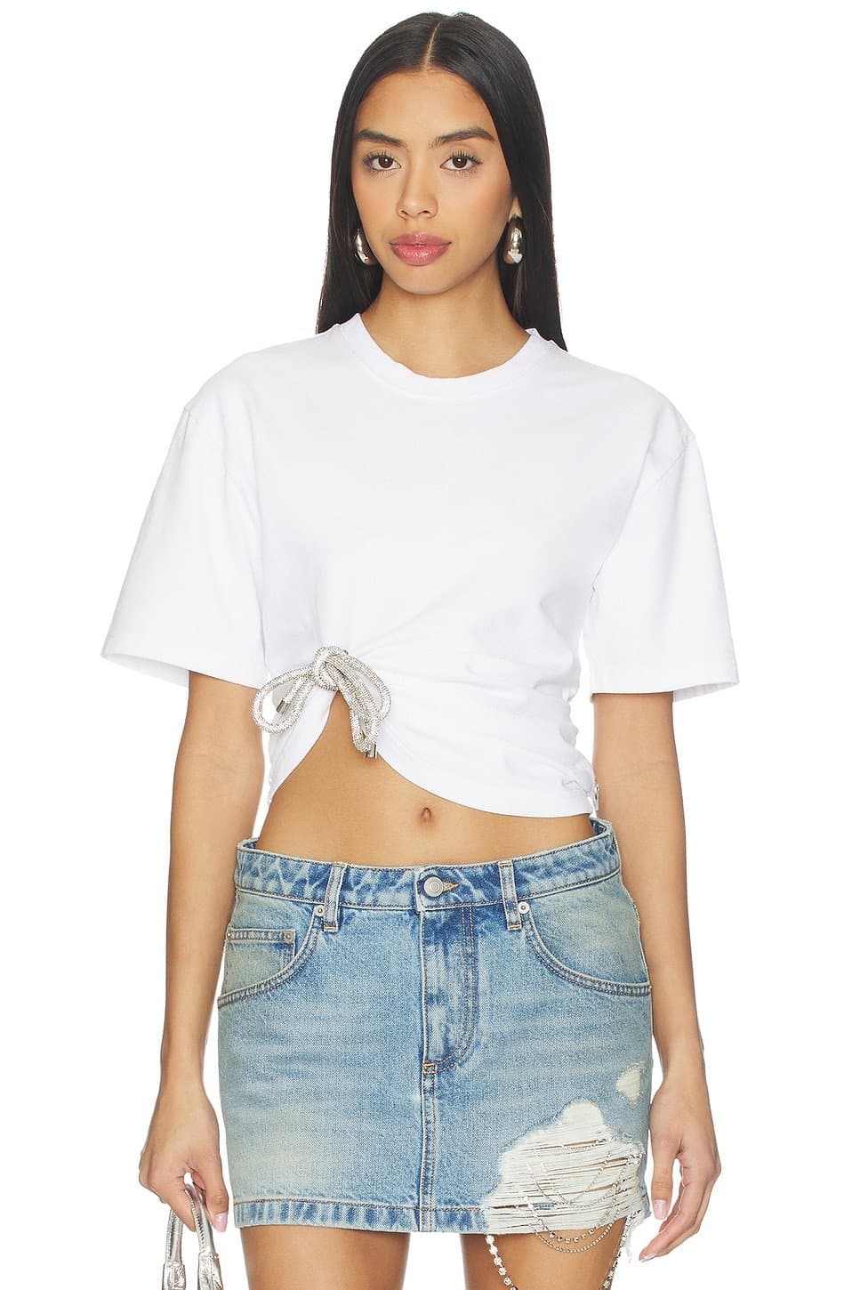 revolve Revolve Crystal Knot Embellished T-Shirt in White