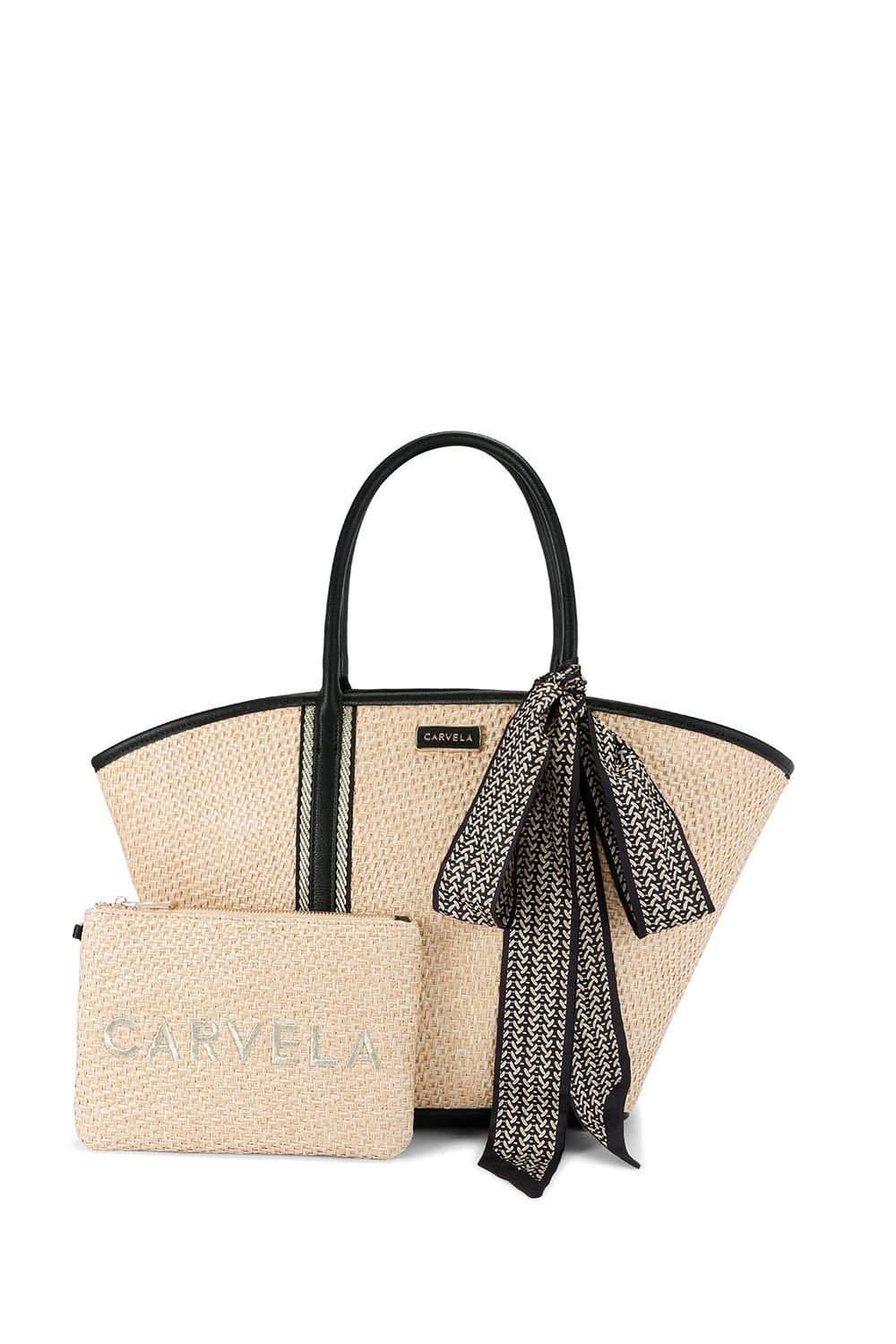 Carvela Carvela Women's 'Sorrento Straw Basket' Bag in Black