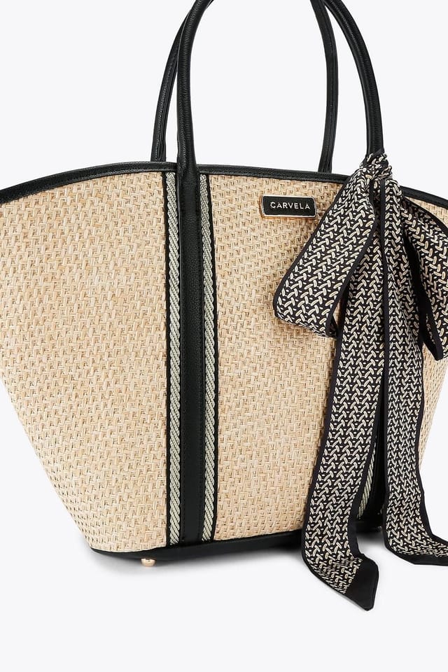 Carvela Carvela Women's 'Sorrento Straw Basket' Bag in Black - 2
