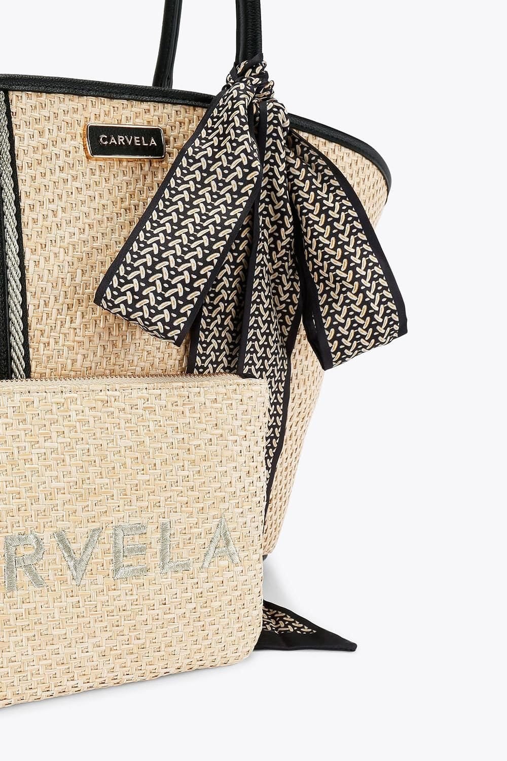 Carvela Carvela Women's 'Sorrento Straw Basket' Bag in Black - 4