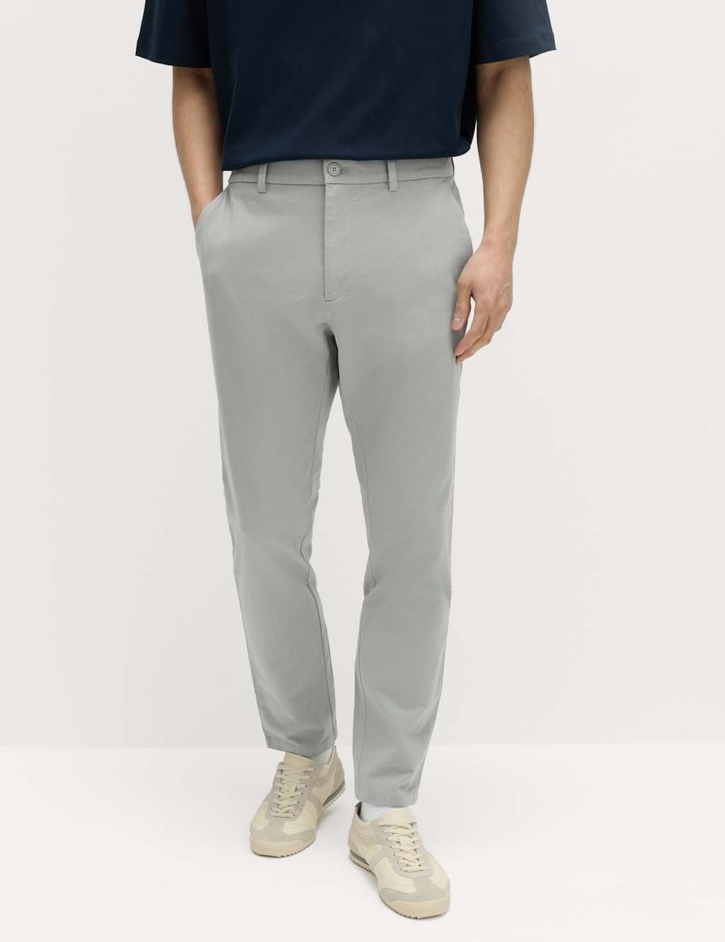 Marks & Spencer M&S The Ultimate Slim Fit Twill Chinos Chrome