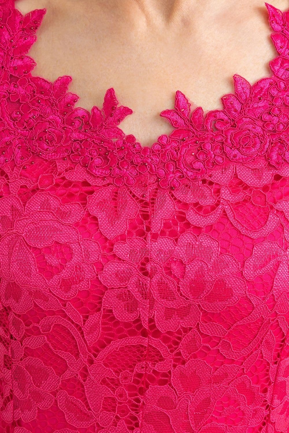 Anna Rose Anna Rose Women's Embellished Lace Midi Dress in Raspberry - 4
