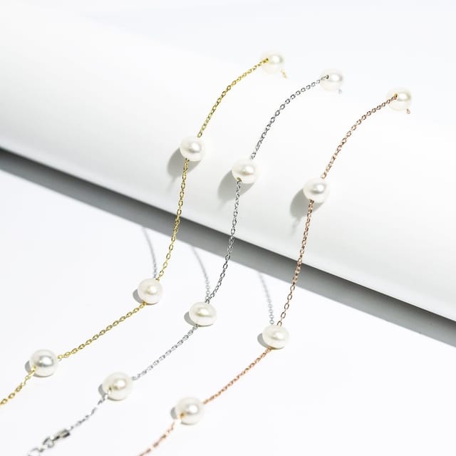 Gold Trip Gold Trip Women's Pearl Satellite Necklace in Rose Gold - 2