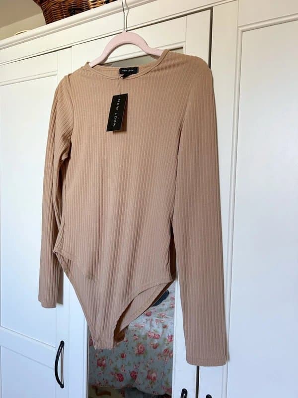 New Look New beige rib body suit size 14 new look