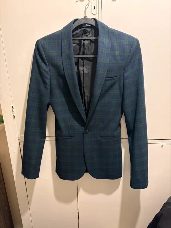 ASOS Men’s blue/green tartan ASOS suit jacket