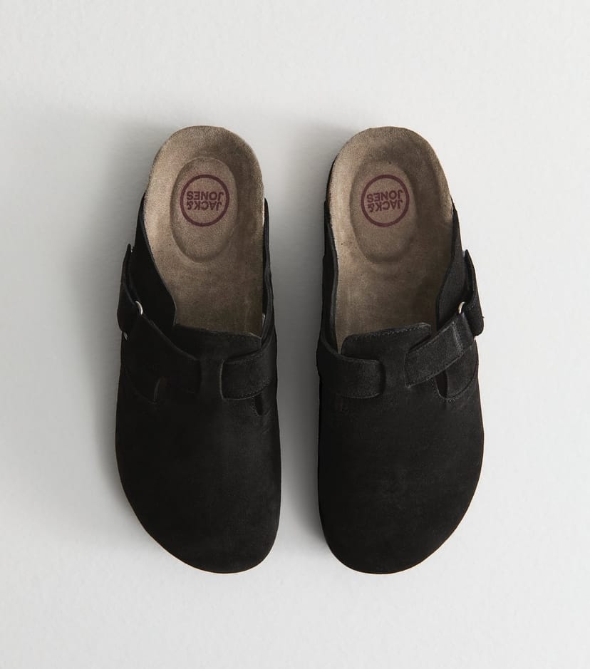 jack & jones Men's Black Faux Suede Mules Jack & Jones New Look - 1