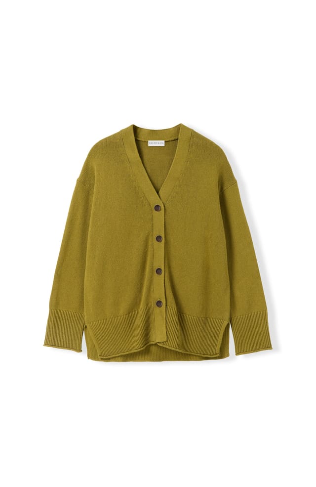 Celtic & Co Celtic & Co Women's Drop Shoulder Slouch Cardigan in Olive - 2