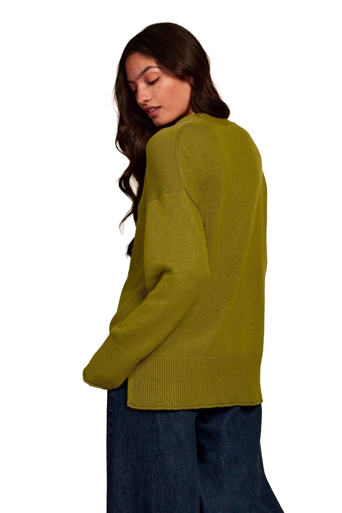 Celtic & Co Celtic & Co Women's Drop Shoulder Slouch Cardigan in Olive - 4