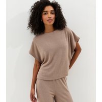 New Look Women's Dark Mink Textured Soft Touch T-Shirt New Look - 3