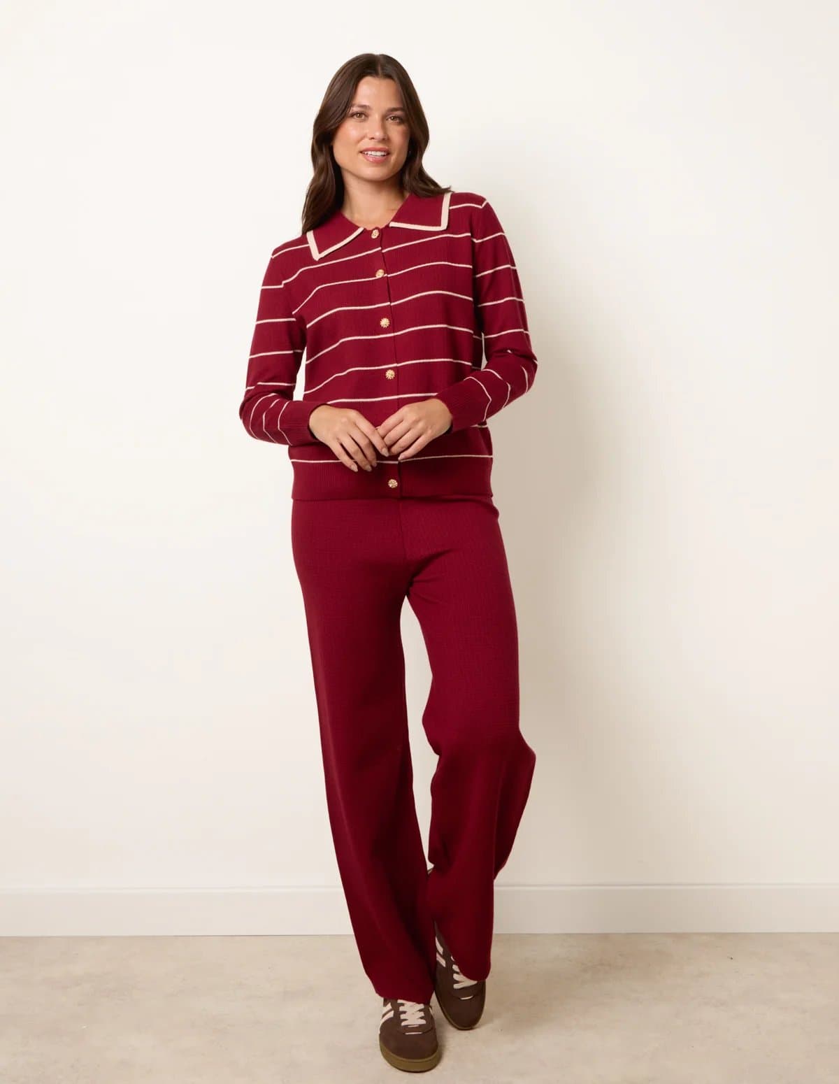 Blue Vanilla Stripe Knit Co-Ord Set