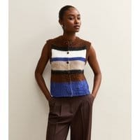 New Look Women's Brown Brushed Striped Waistcoat New Look - 3