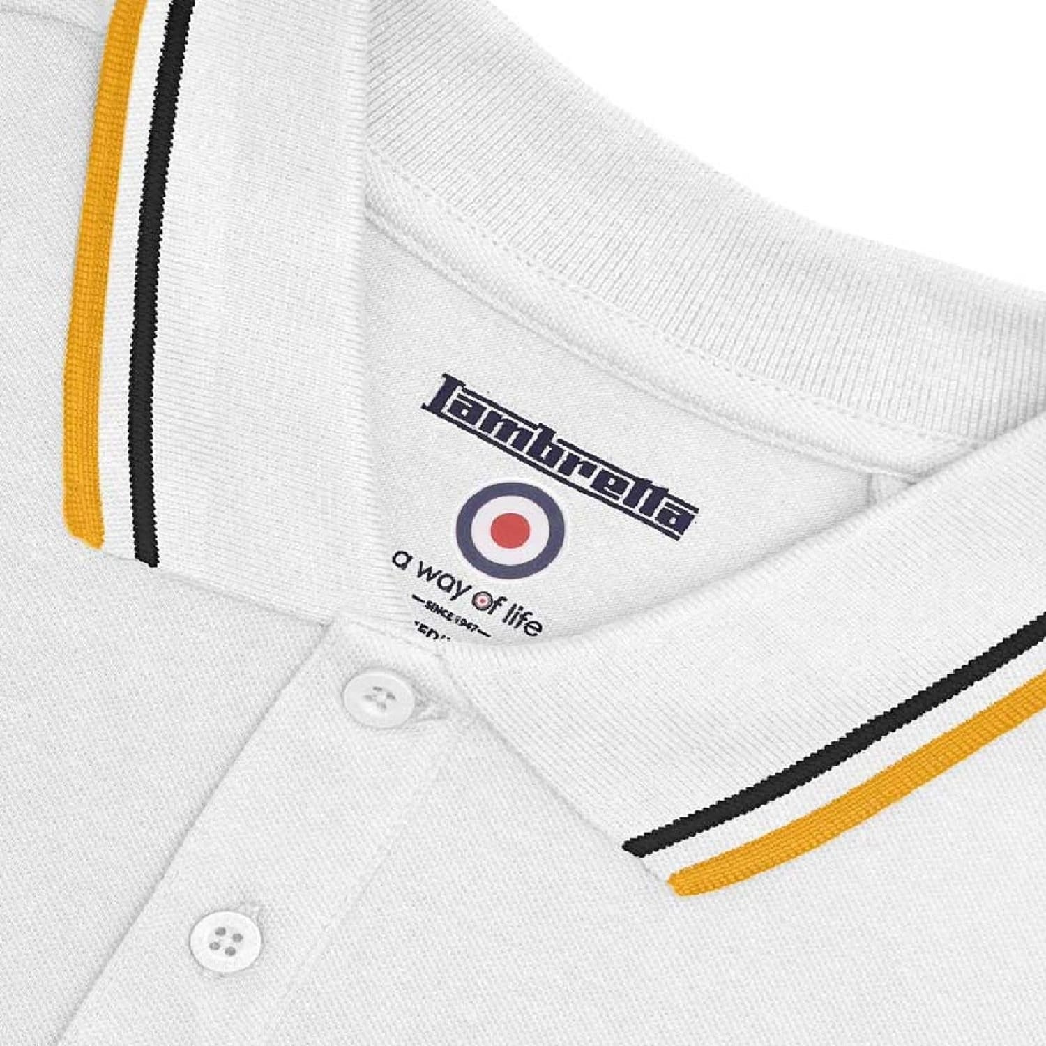 Lambretta Lambretta Men's Twin Tip Polo Shirt in True Black - 4