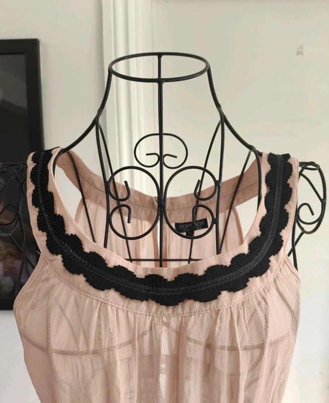 Topshop Topshop Coquette Pastel Peach Peplum Top - Size UK 10 / US 6 / EUR 38