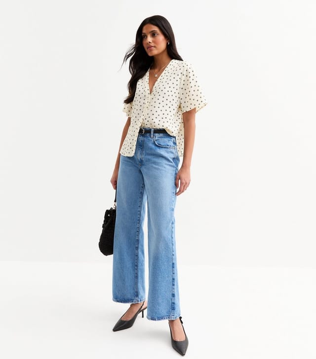 New Look Women's Off White Daisy Print Button Up Top New Look - 3