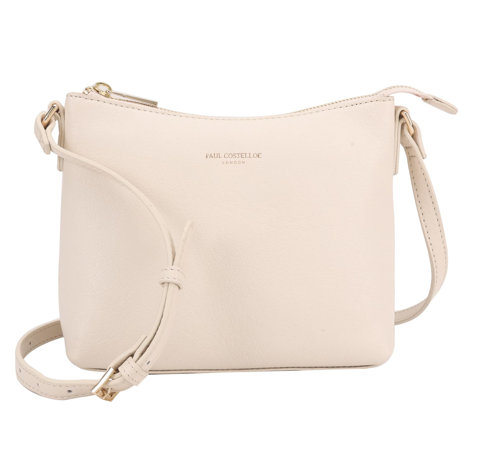 Paul Costelloe Paul Costelloe Light Beige Leather Crossbody Bag