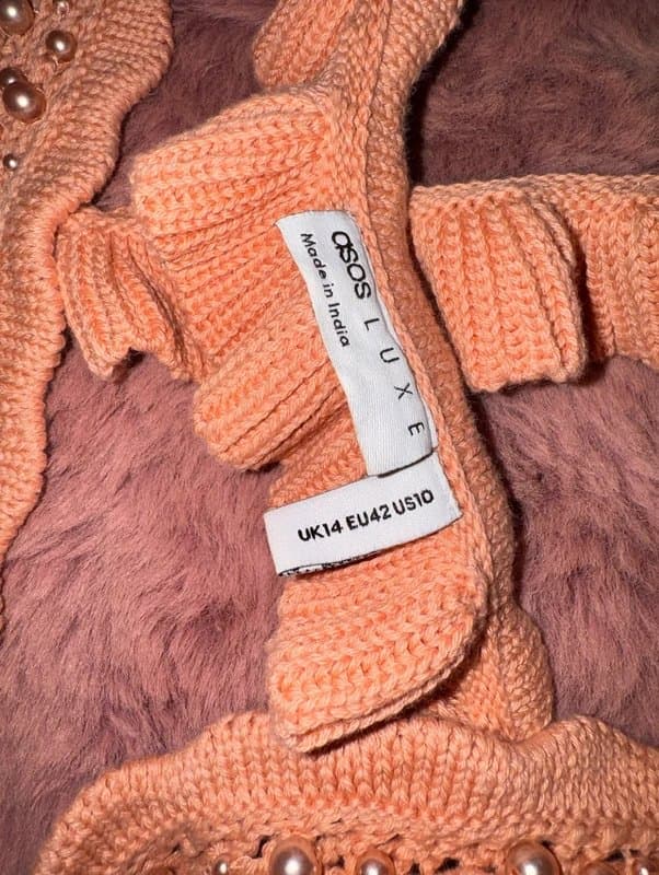 ASOS Asos Luxe coral pearl bralette
