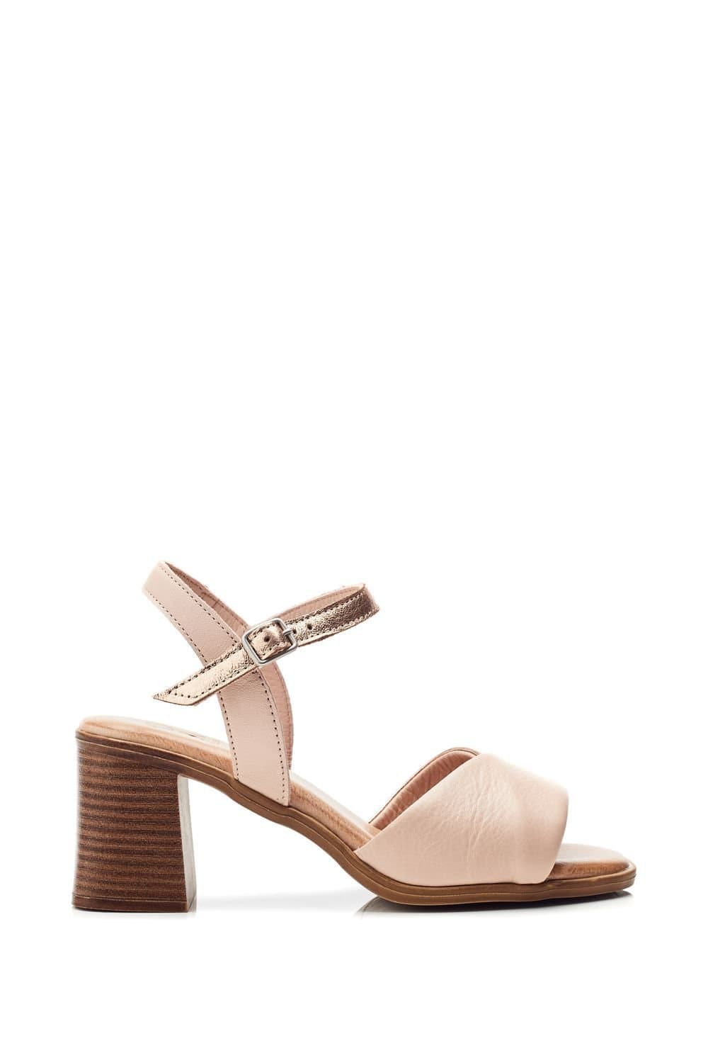 Moda In Pelle Moda In Pelle Nude Leather Heeled Sandals