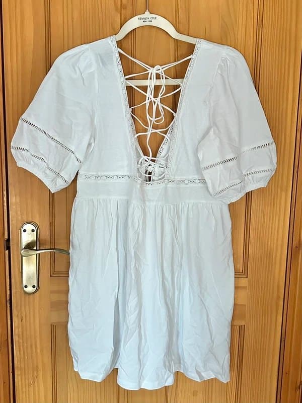 ASOS ASOS white lace up mini dress