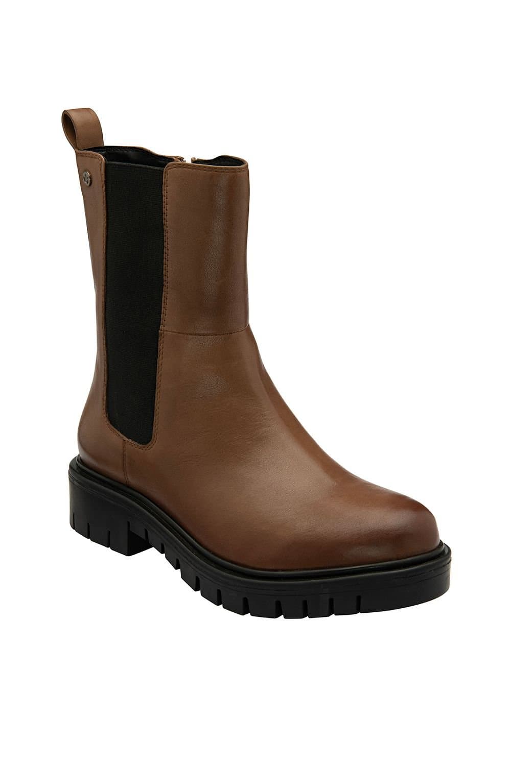 Lotus Lotus Women's 'Rosie' Leather Pull-On Mid-Calf Boots in Taupe
