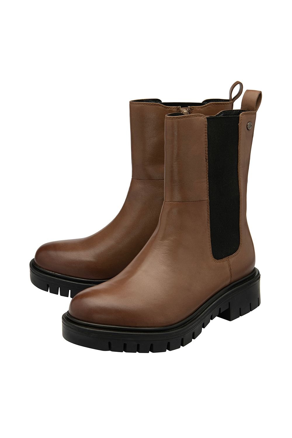 Lotus Lotus Women's 'Rosie' Leather Pull-On Mid-Calf Boots in Taupe - 2