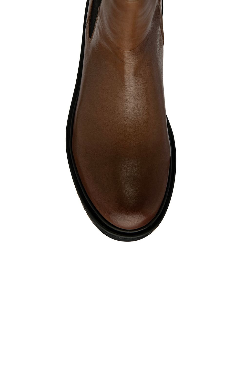 Lotus Lotus Women's 'Rosie' Leather Pull-On Mid-Calf Boots in Taupe - 4