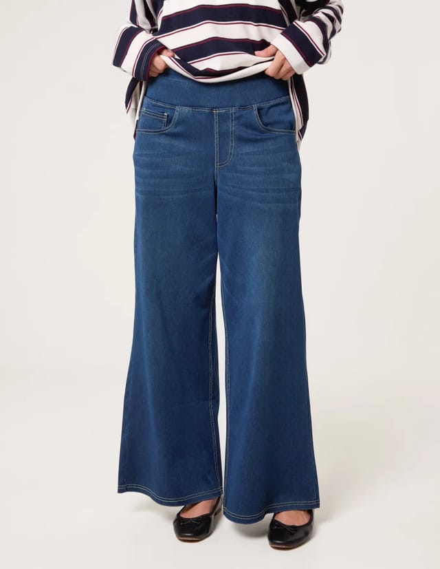 Blue Vanilla Multi Stretch Wide Leg Jeans - 2