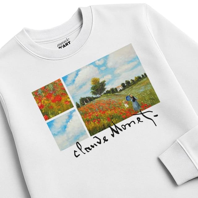 Musee DArt Musee D'Art Men's Monet - Poppy Fields 1873 Sweatshirt in White - 3