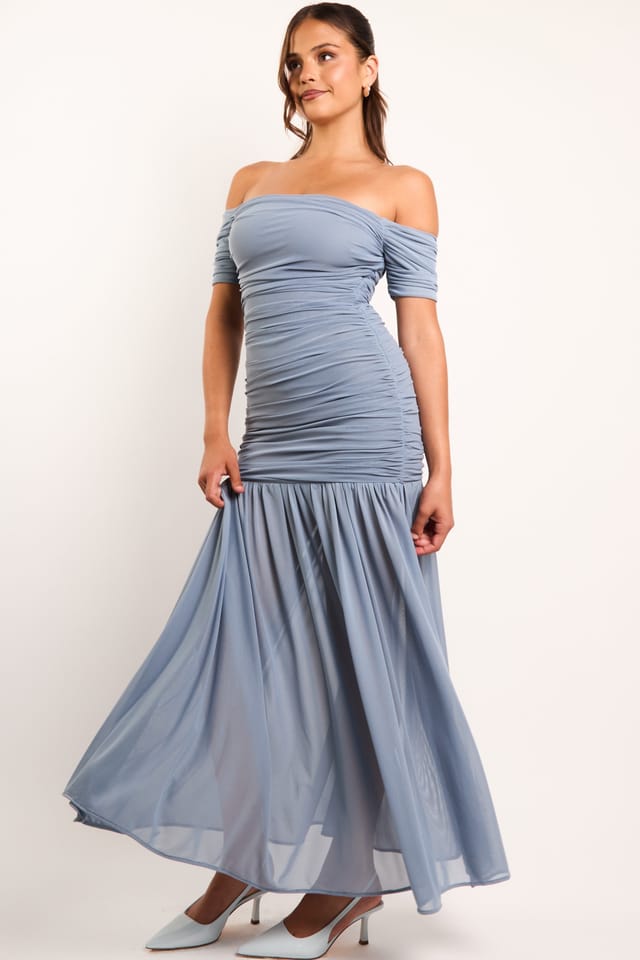 Jaded Rose Jaded Rose Women's Alisa Dusk Blue Off-The Shoulder Corset Maxi Dress in Light Blue - 2