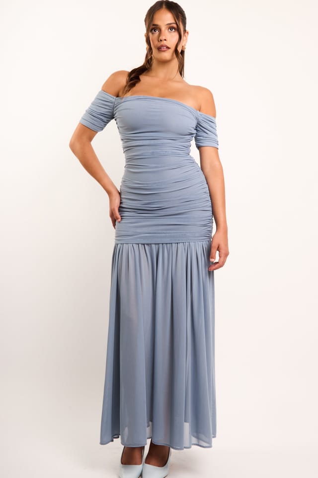 Jaded Rose Jaded Rose Women's Alisa Dusk Blue Off-The Shoulder Corset Maxi Dress in Light Blue - 3