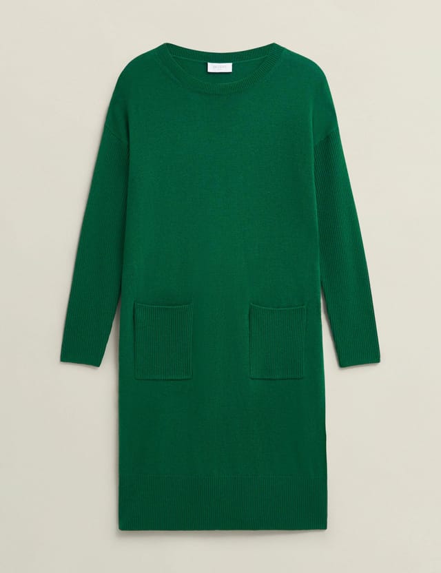 Hobbs London Hobbs London Women's Devora Knitted Dress in Bottle Green - 2