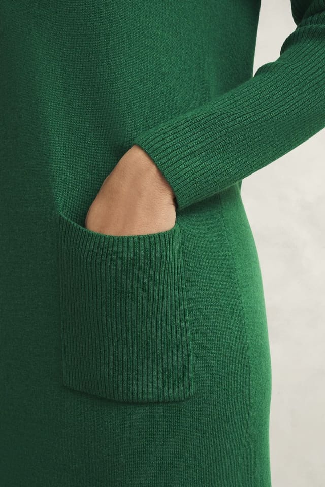 Hobbs London Hobbs London Women's Devora Knitted Dress in Bottle Green - 3