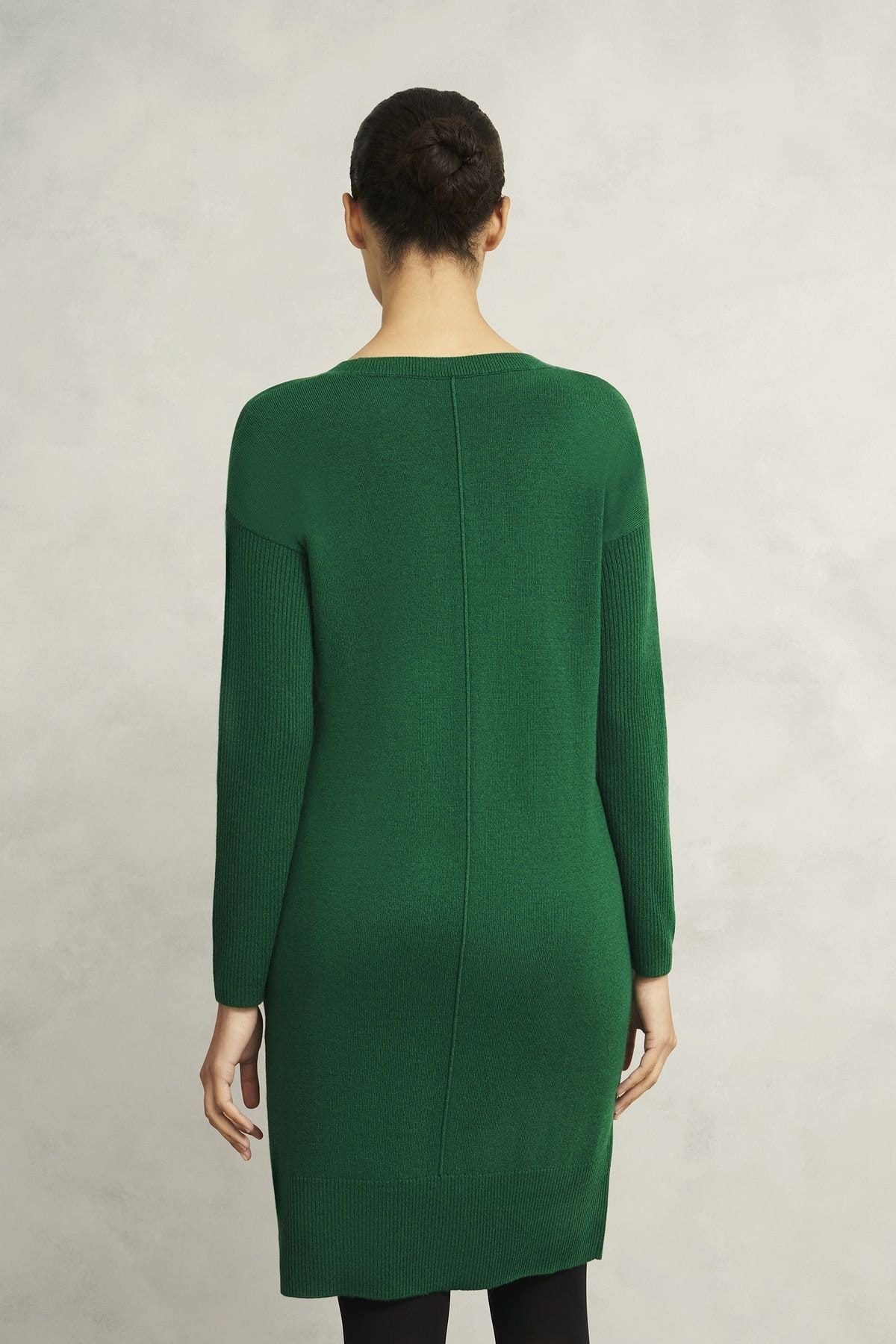 Hobbs London Hobbs London Women's Devora Knitted Dress in Bottle Green - 4