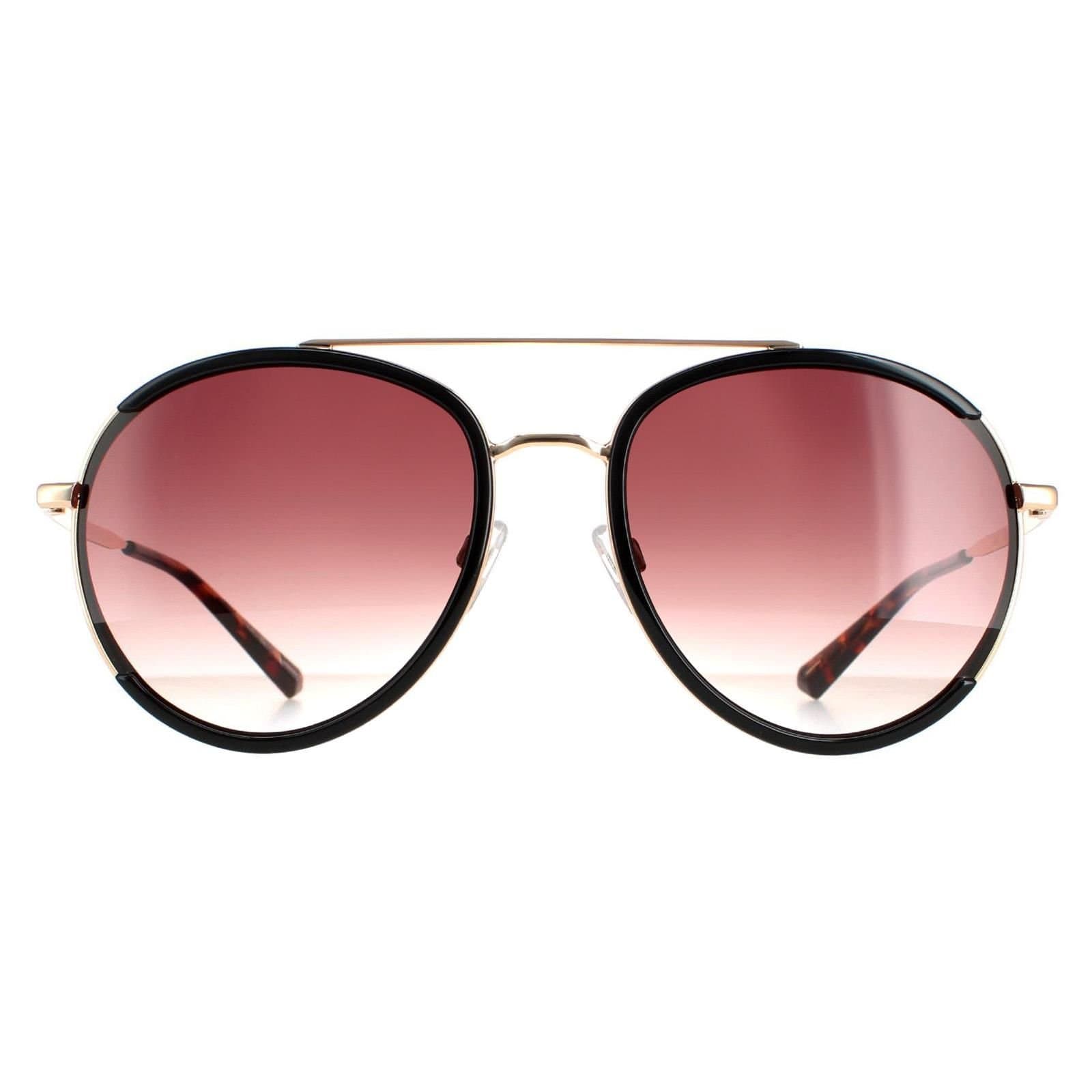 Ted Baker Ted Baker Women's Aviator Black Gold Brown Gradient TB1638 Gaia