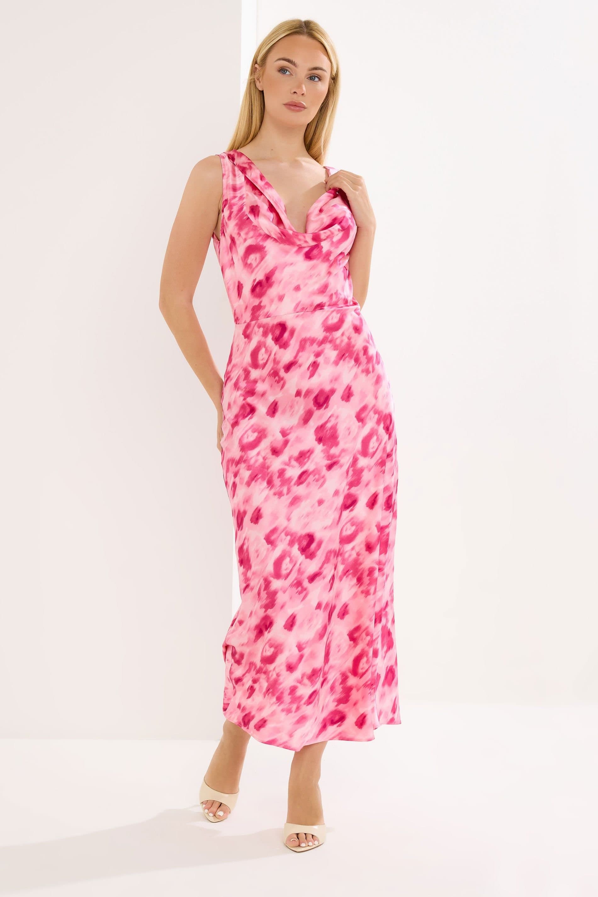 Star By Julien Macdonald Star by Julien Macdonald Women's Abstract Cowl Neck Maxi Dress in Pink