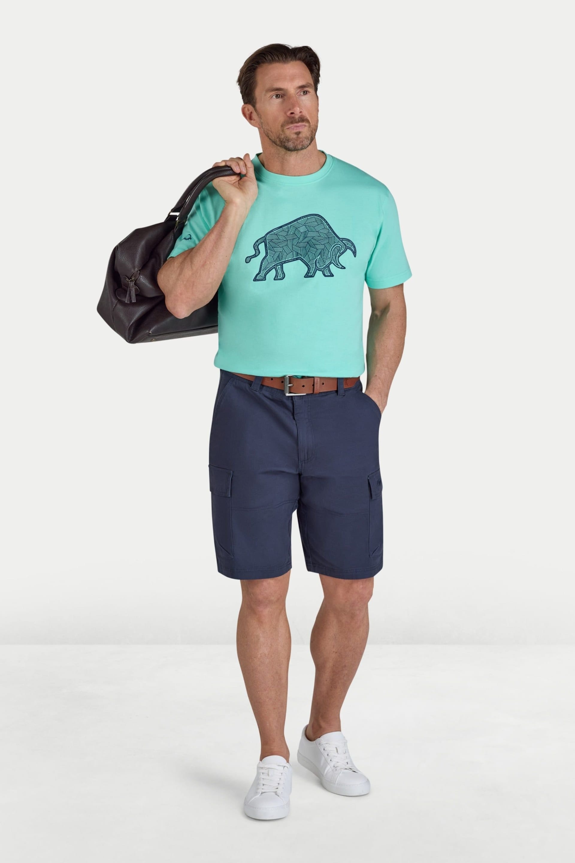 raging bull Raging Bull Men's High Build Geo Bull T-Shirt in Mint - 4