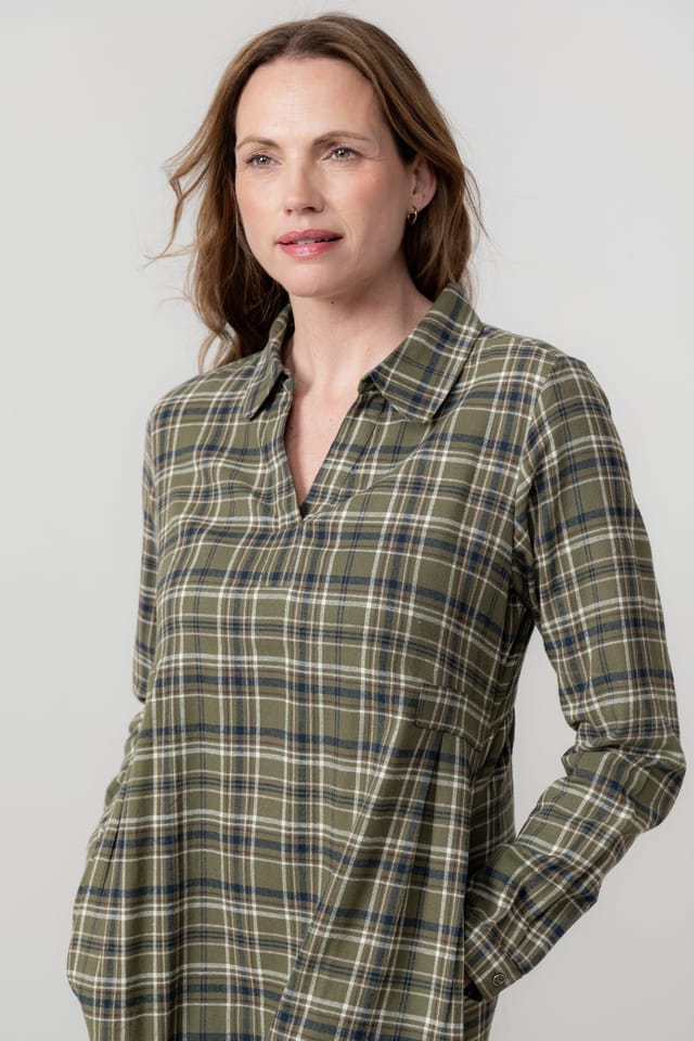 Lily & Me Lily & Me Women's Emma Brushed Cotton Long Sleeve Shift Dress - 2