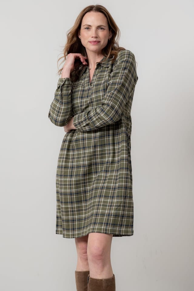 Lily & Me Lily & Me Women's Emma Brushed Cotton Long Sleeve Shift Dress - 3