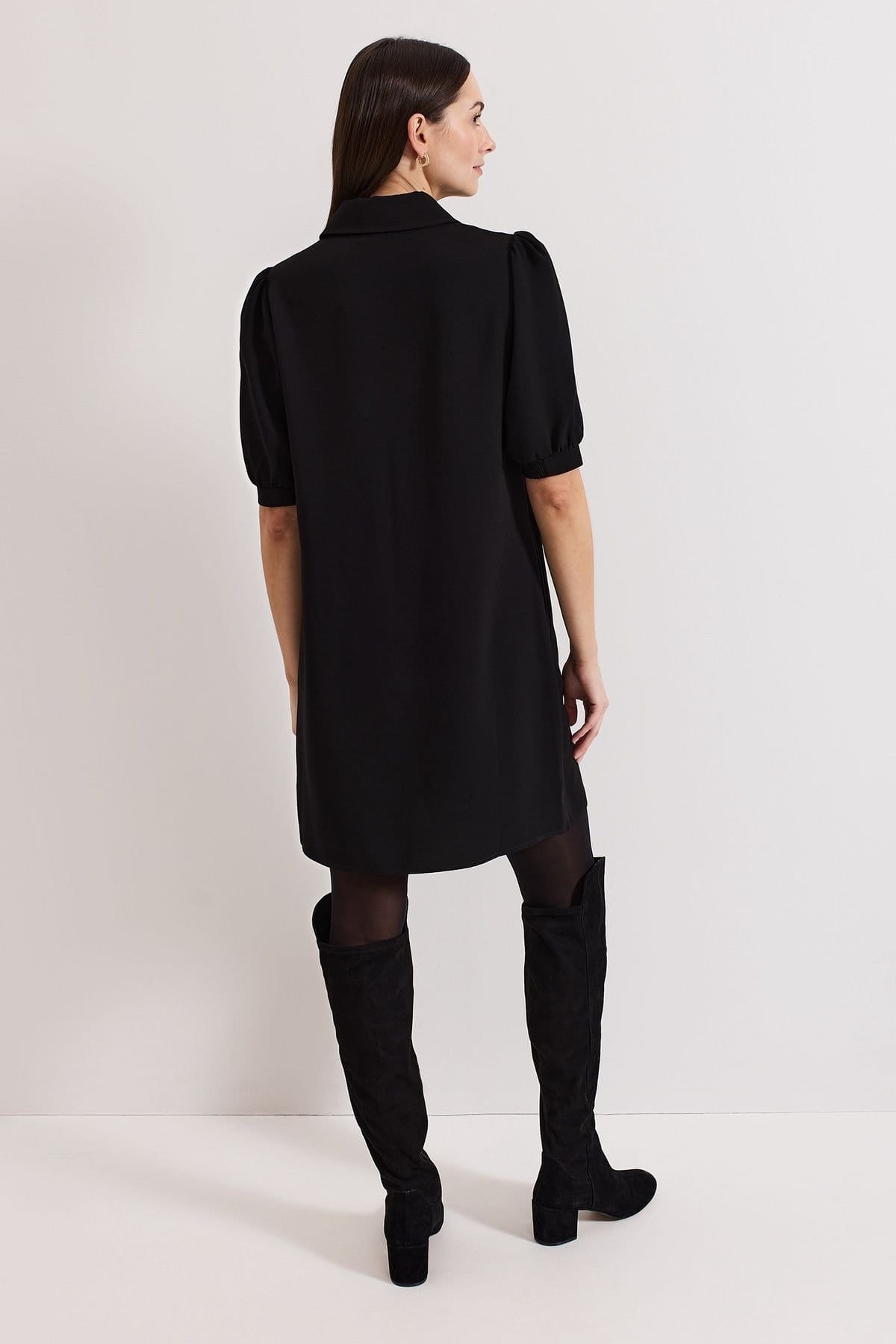 Phase Eight Phase Eight Women's Claudia Button Swing Mini Dress in Black - 4